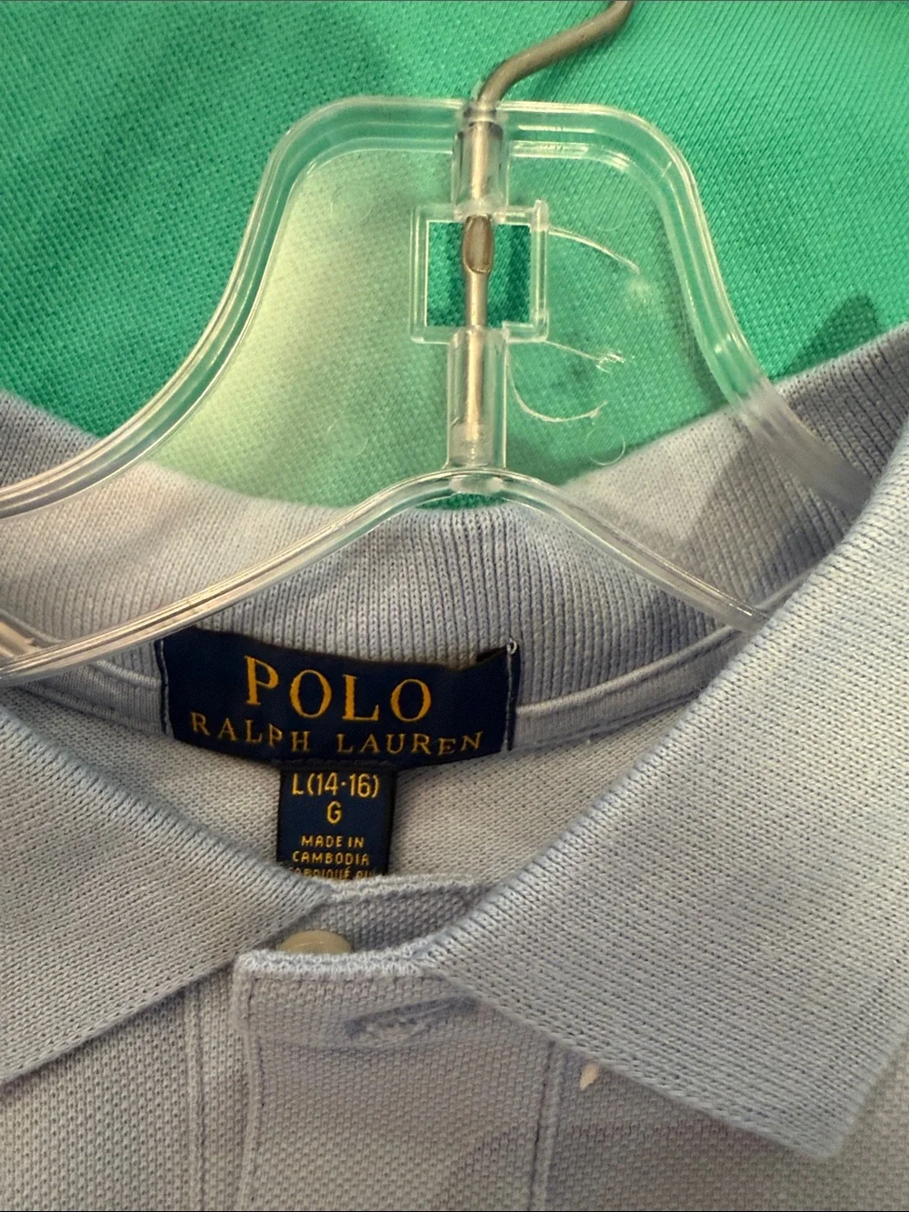 Ralph Lauren Light Blue Polo with Multicolor Paint Splatter - Kids
